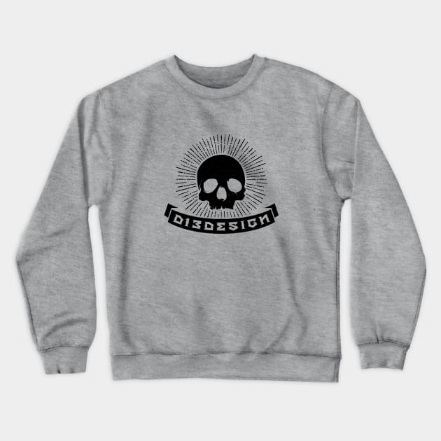 D13 Skull - Black Crewneck Sweatshirt by d13design